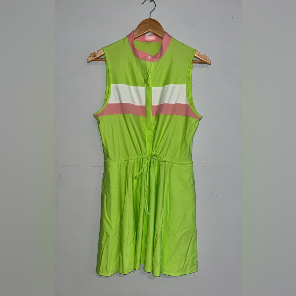 KILO TANGO Swing Golf Dress Lime:pink sz L NEW!! - Picture 2 of 10